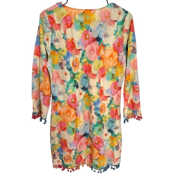 SUNDANCE Embroidered Cotton Water Color Beach Swimsuit Cover up Dress - Picture 3 of 6